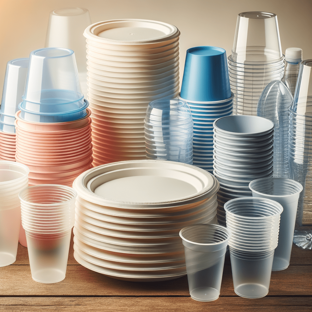 piatti e bicchieri di plastica