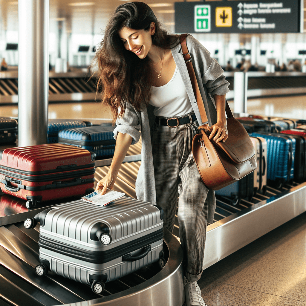 ritiro valigia sul nastro degli arrivi all'aeroporto