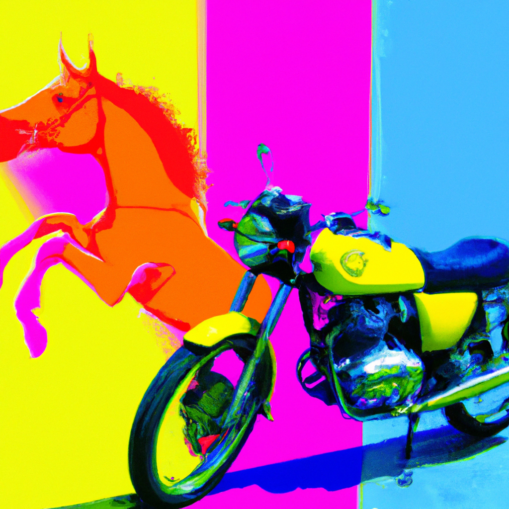 cavallo sopra la motocicletta