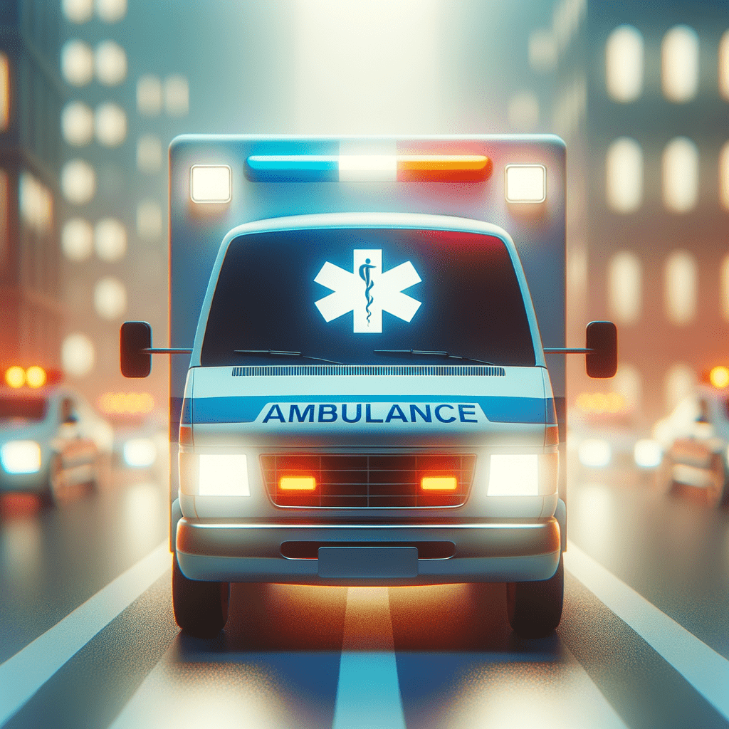 ambulanza sfocata senza che si veda scritta ambulanza